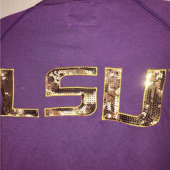 Ladies Purple “LSU” Cardigan - Picture 5 of 11
